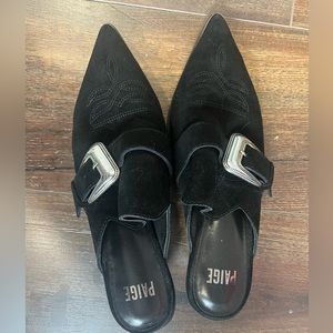 Paige women’s suede heeled slides